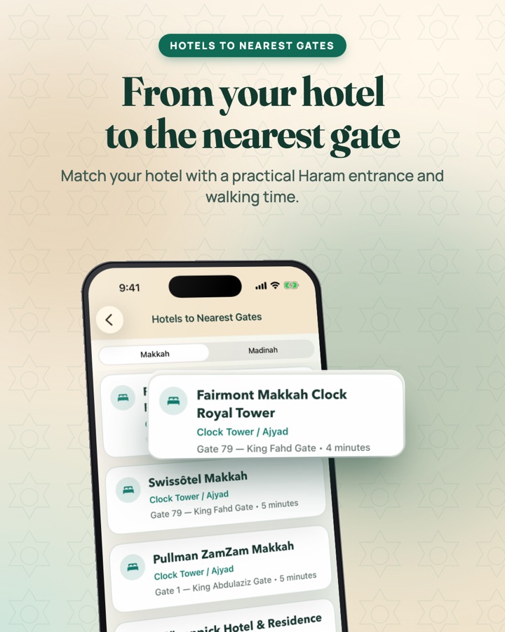 From your hotel to the nearest gate